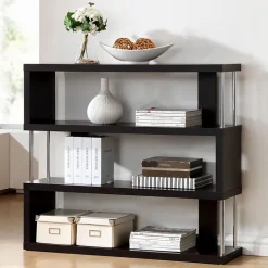 Online Barnes 43.38'' W x 11.5'' D Bookshelf, Dark Brown (4339-STPL) Bookcases