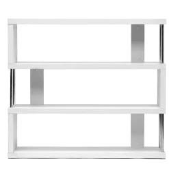 Hot Barnes 43.38'' W x 11.5'' D Bookshelf, White (4833-STPL) Bookcases