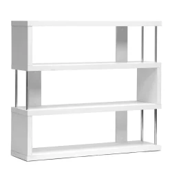 Hot Barnes 43.38'' W x 11.5'' D Bookshelf, White (4833-STPL) Bookcases