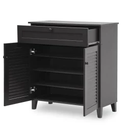 Discount Calvin 30.75'' W x 14.63'' D Storage Cabinet, Dark Brown (5305-STPL) Storage Cabinets