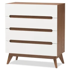 Online Calypso 40" High 4-Drawer Chest, White (2633-7500-STPL) Storage Cabinets