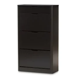 Sale Cayla 47" High Shoe Cabinet, Black (2633-7712-STPL) Storage Cabinets