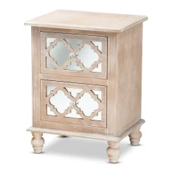 Sale Celia 26.38" High 2-Drawer Nightstand, Natural and Mirror (162-10263-HiT) Storage Cabinets