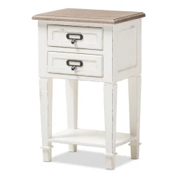 Clearance Dauphine 26" High 2-Drawer Nightstand, White (2633-7577-STPL) Storage Cabinets