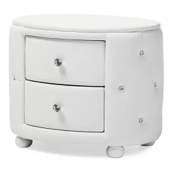 Best Davina 19.31" High 2-Drawer Nightstand, White (122-6755-HiT) Storage Cabinets