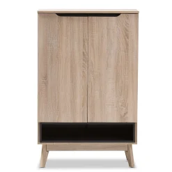 New Fella 46" High Shoe Cabinet, Light Brown (2633-7705-STPL) Storage Cabinets