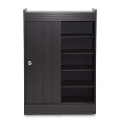 Discount Francois 45" High Wood Shoe-Rack Cabinet with Four Shelves, Espresso (2633-5377-STPL) Storage Cabinets