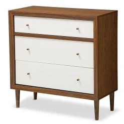 Discount Harlow 35.14'' W x 16.3'' D Storage Cabinet, Brown and White (6782-STPL) Storage Cabinets