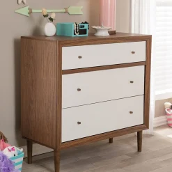 Discount Harlow 35.14'' W x 16.3'' D Storage Cabinet, Brown and White (6782-STPL) Storage Cabinets