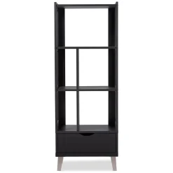 Outlet Kalien 23.01'' W x 15.21'' D Bookshelf, Dark Brown (6465-STPL) Bookcases