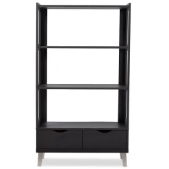 Hot Kalien 35.1'' W x 15.21'' D Bookshelf, Dark Brown (6467-STPL) Bookcases