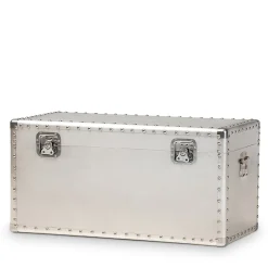Best Serge 13.98" High Storage Trunk, Silver (160-10246-HiT) Storage Cabinets