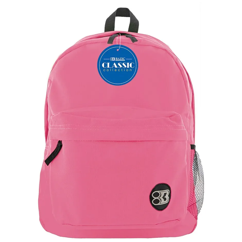 Backpacks<Bazic Classic Laptop Backpack, Large, Fuchsia (BAZ1056)