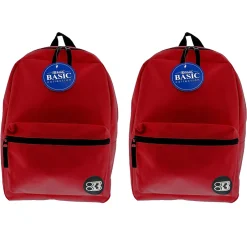 Bazic Products® Basic Backpack 16" Burgundy, Pack of 2 (BAZ1039-2)