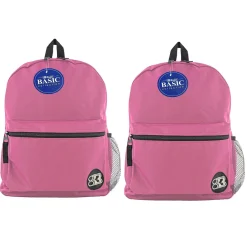 Bazic Products® Basic Backpack 16" Fuchsia, Pack of 2 (BAZ1036-2)