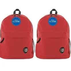 Bazic Products® Classic Backpack 17" Red, Pack of 2 (BAZ1052-2)