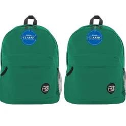 Bazic Products Classic Backpack, Green, Pack of 2 (BAZ1053-2)