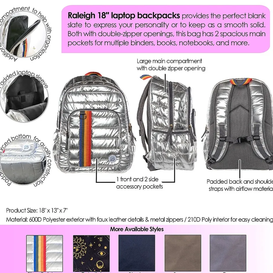 Backpacks<Bazic Raleigh Laptop Backpack, Large, Brown (1113)