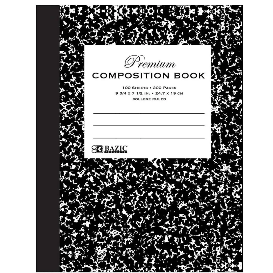Bazic 1-Subject Composition Notebooks, College Ruled, 100 Sheets, Multicolor, 6/Bundle (BAZ5091-6) New