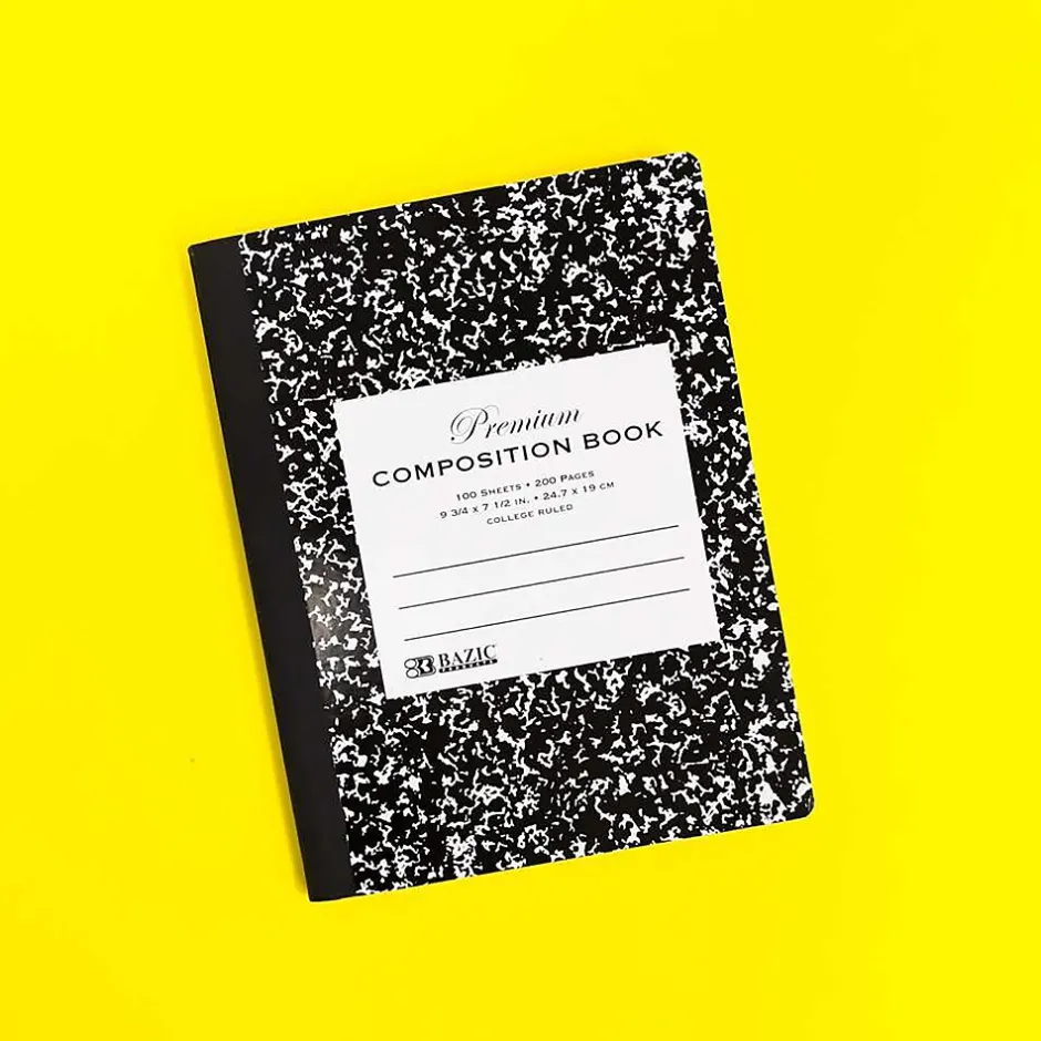 Bazic 1-Subject Composition Notebooks, College Ruled, 100 Sheets, Multicolor, 6/Bundle (BAZ5091-6) New