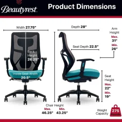 Discount Duo-EX Ergonomic Mesh Swivel Computer Chair, (60051-TEL) Office Chairs