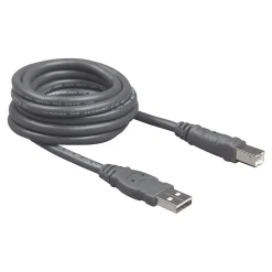 Usb Cables<Belkin 10' USB A to USB B Cable, Male to Male, Gray/Silver (F3U133B10)