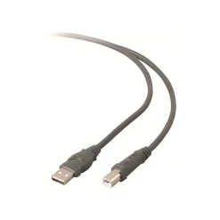 Usb Cables<Belkin 10' USB A to USB B Cable, Male to Male, Gray/Silver (F3U133B10)