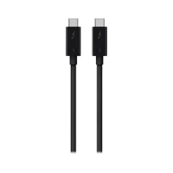 Usb Cables<Belkin 2.6' USB Thunderbolt 3 USB-C to USB-C Cable, Black (F2CD084BT0.8MBK)