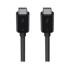 Usb Cables<Belkin 2.6' USB Thunderbolt 3 USB-C to USB-C Cable, Black (F2CD084BT0.8MBK)
