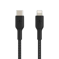 Usb Cables<Belkin BOOST CHARGE Braided USB-C to Lightning Cable, 1m / 3.3 ft., Black