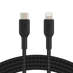 Usb Cables<Belkin BOOST CHARGE Braided USB-C to Lightning Cable, 1m / 3.3 ft., Black