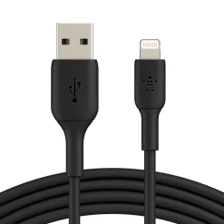 Power Cables<Belkin BOOST CHARGE Lightning to USB-A Cable, 15cm / 6", Black
