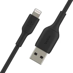 Power Cables<Belkin BOOST CHARGE Lightning to USB-A Cable, 15cm / 6", Black