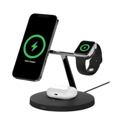 Belkin BOOST CHARGE PRO 3-in-1 Wireless Charger with MagSafe for iPhone 12, Black (WIZ009ttBK)