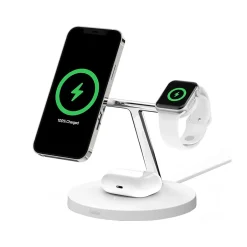 Belkin BOOST CHARGE PRO 3-in-1 Wireless Charger for iPhone 12, White (WIZ009ttWH)