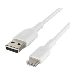 Belkin BoostCharge USB-C to USB-A Charging Cable, 3.3 ft., White, 2/Pack (CAB001bt1MWH2PK)