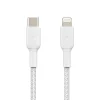Power Cables<Belkin 3.3-ft BOOST CHARGE Braided USB-C to Lightning Cable for iPad/iPhone/iPod (M/M), White (CAA004bt1MWH)