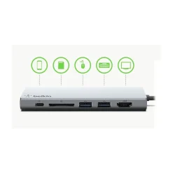 Usb Hubs<Belkin Multimedia 5-Port USB-C Hub, Gray (F4U092BTSGY)