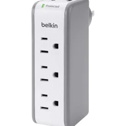 Surge Protectors & Power Strips<Belkin 3-Outlet Mini Travel Surge Protector, 918 Joules (BST300BG)