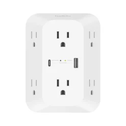 Surge Protectors & Power Strips<Belkin 6-Outlet USB-A and USB-C Ports Outlet Adapter, White (SRA008P6TT)