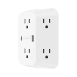 Surge Protectors & Power Strips<Belkin 6-Outlet USB-A and USB-C Ports Outlet Adapter, White (SRA008P6TT)