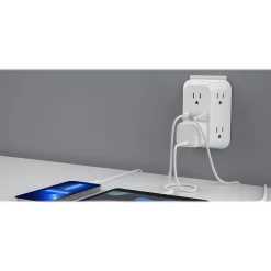 Surge Protectors & Power Strips<Belkin 6-Outlet USB-A and USB-C Ports Outlet Adapter, White (SRA008P6TT)