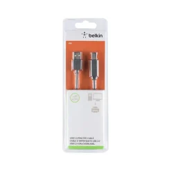 Usb Cables<Belkin Premium 15.7' USB A Male/B Male, Black (F3U154BT4.8M)