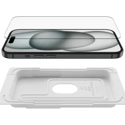 Cell Phone Screen Protectors<Belkin ScreenForce TemperedGlass Screen Protector for iPhone 15 (OVA135zz)