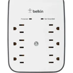 Surge Protectors & Power Strips<Belkin SurgePlus 6 Outlet Home/Office, 900 Joules, White (BLKBSV602TT)