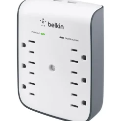 Surge Protectors & Power Strips<Belkin SurgePlus 6 Outlet Home/Office, 900 Joules, White (BLKBSV602TT)