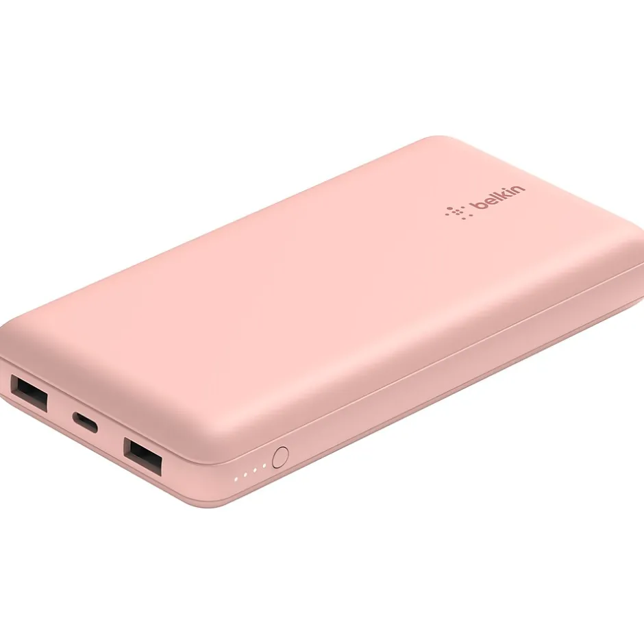 Belkin USB Type-A/C Power Bank for Most Smartphones, 20000mAh, Rose Gold (BPB012btRG)