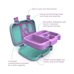 Lunch Boxes & Bags<bentgo Kids Prints Mermaid Scales Lunch Box, Teal/Purple (BGKDPT-MMD)
