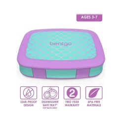 Lunch Boxes & Bags<bentgo Kids Prints Mermaid Scales Lunch Box, Teal/Purple (BGKDPT-MMD)