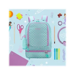 bentgo Kids Prints Mermaid Scales Backpack with Lunch Box, Teal/Purple (BGBKPAK-MMD)